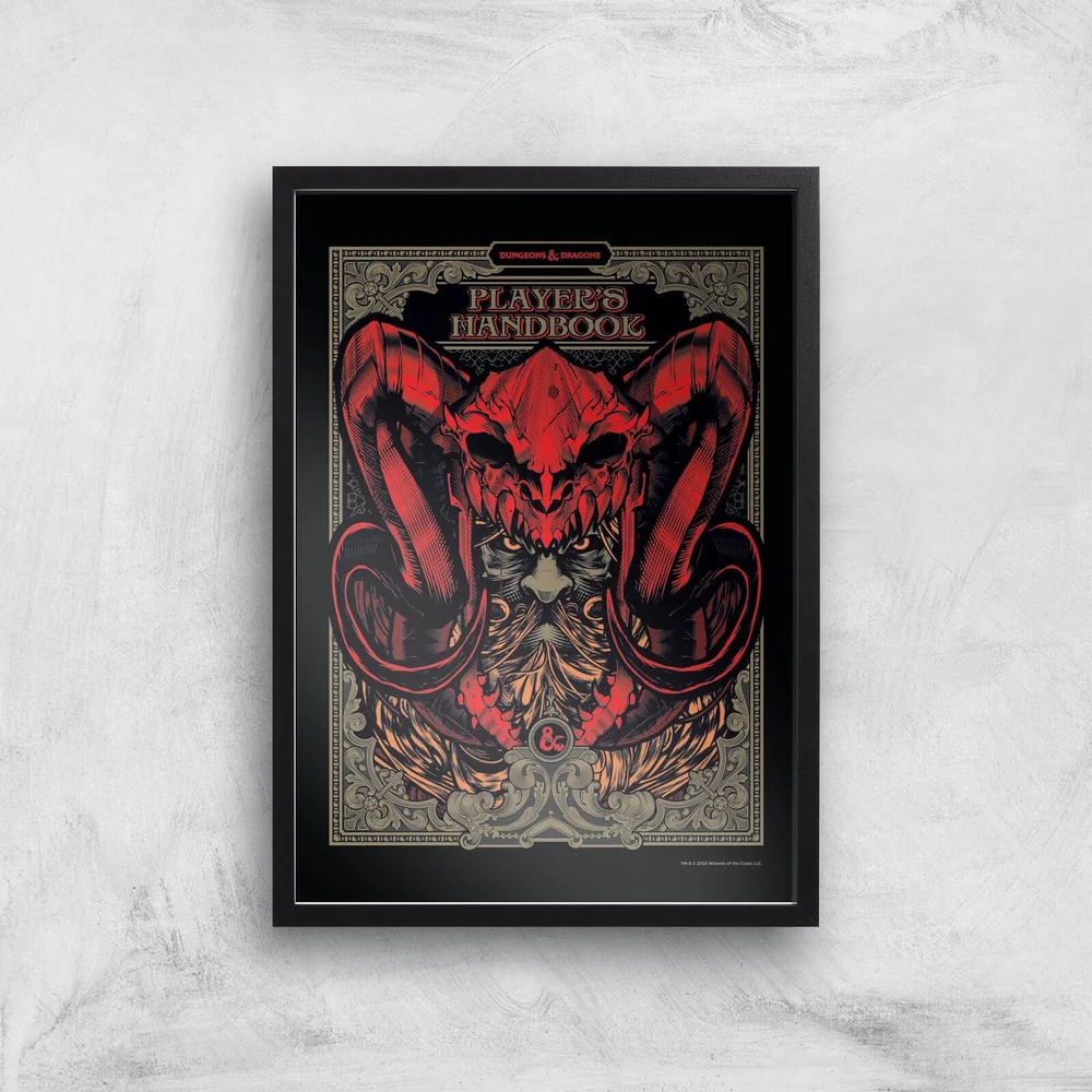 Dungeons & Dragons Players Handbook Giclee Art Print - A4 - Black Frame Image 1