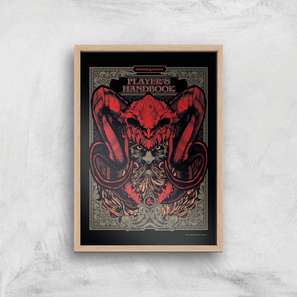 Dungeons & Dragons Players Handbook Giclee Art Print - A2 - Wooden Frame Image 1