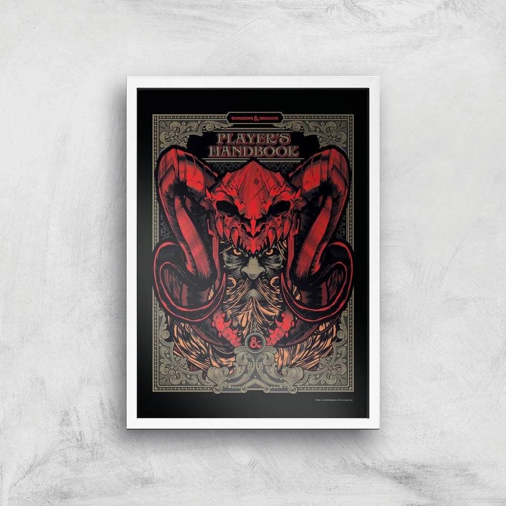Dungeons & Dragons Players Handbook Giclee Art Print - A2 - White Frame Image 1