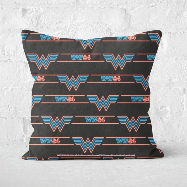 Wonder Woman Retro Neon Square Cushion