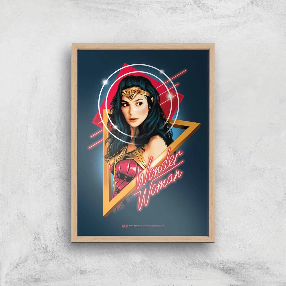 Wonder Woman Welcome To The 80s Giclee Art Print - A4 - Wooden Frame Image 1