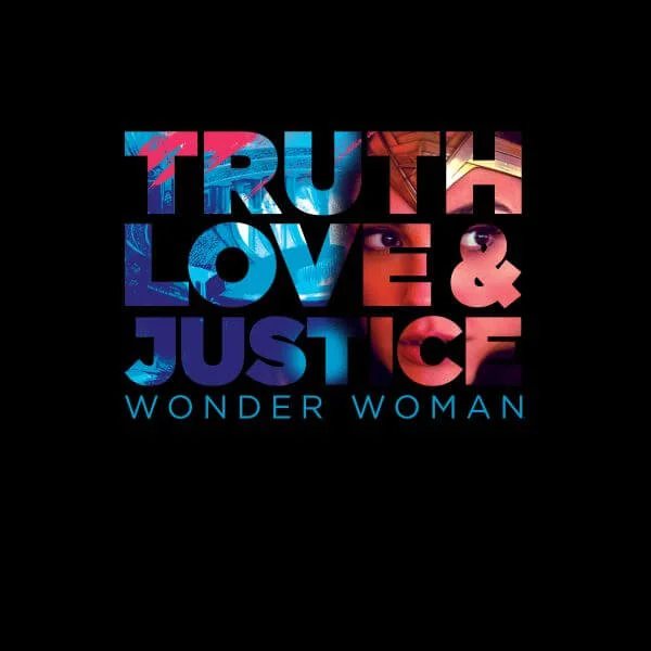 Wonder Woman Truth, Love And Justice Women's T-Shirt - Black
