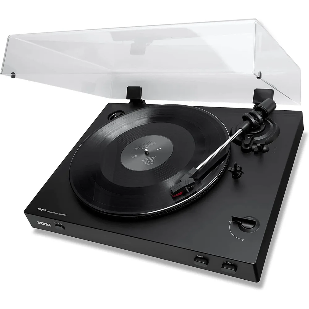 ION Audio Pro80 - Fully Automatic Turntable/Vinyl Record Player with 2 Playback Speeds, Quiet Belt-Drive System, Dustcover & Coaxial Audio Output Image 1