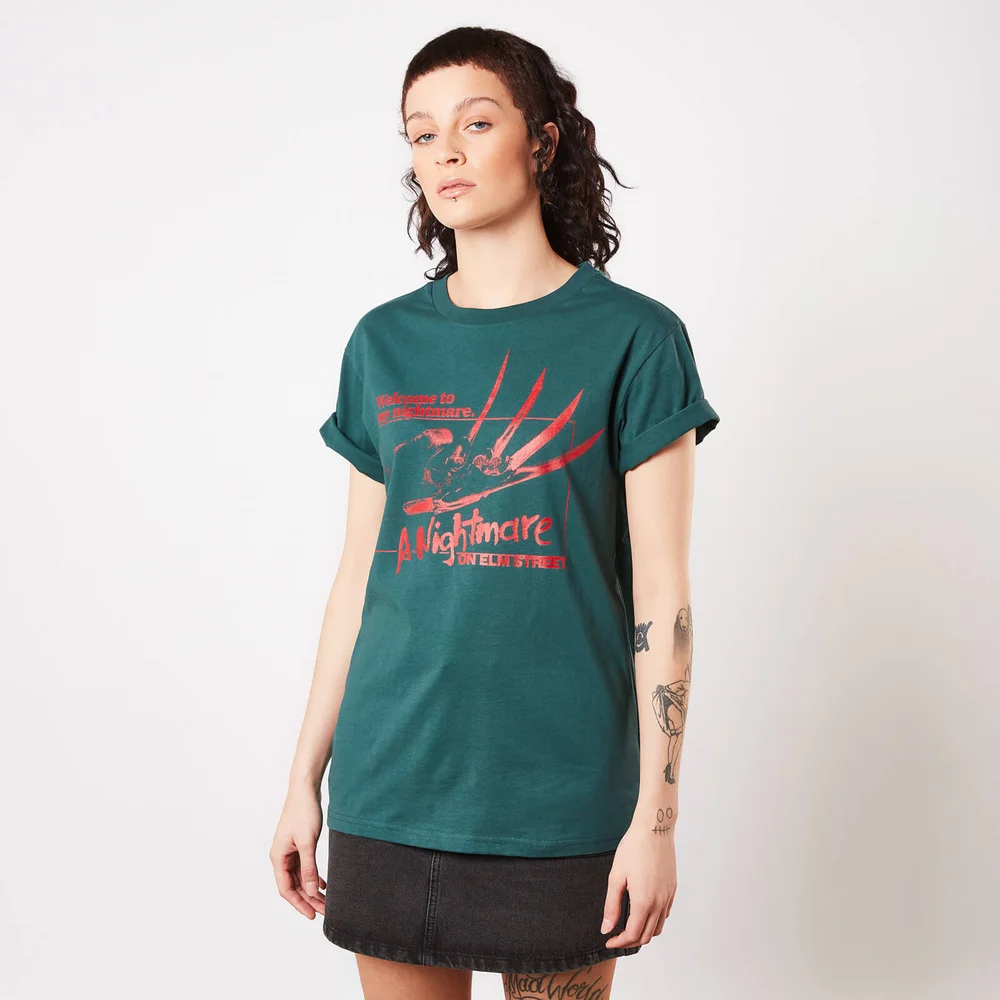 A Nightmare On Elm Street Welcome To My Nightmare Women's T-Shirt - Forest Green - XS Image 1