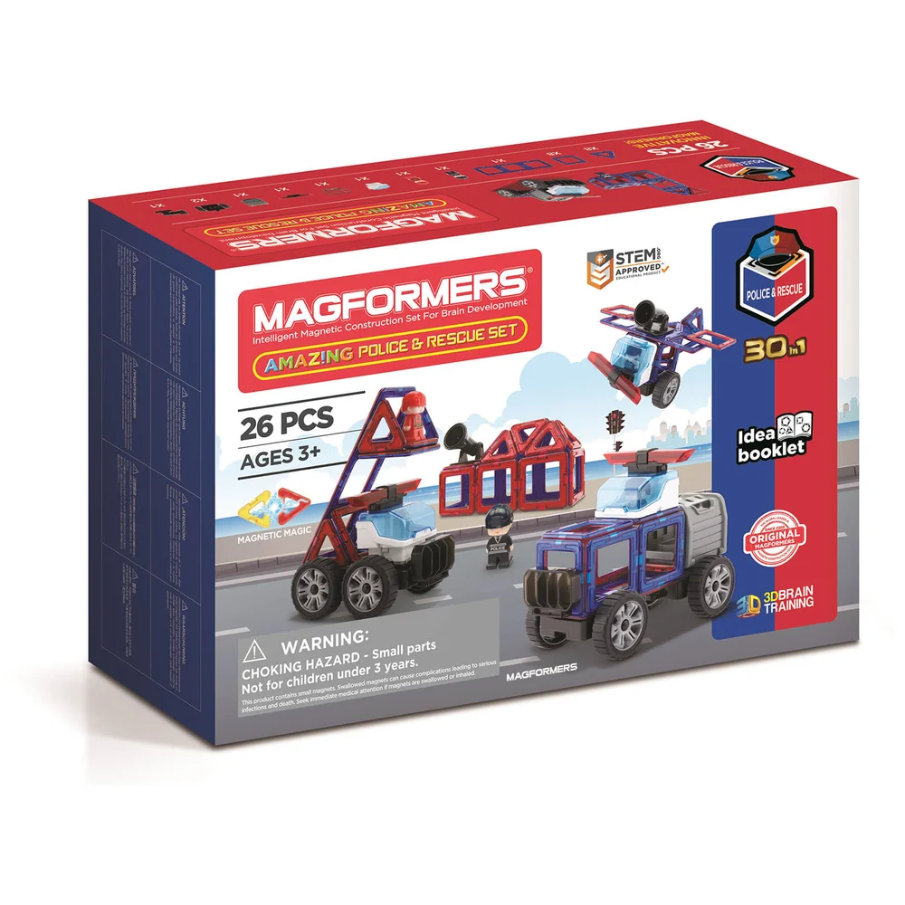 Magformers Amazing Police and Rescue Set 26 Pieces Image 1