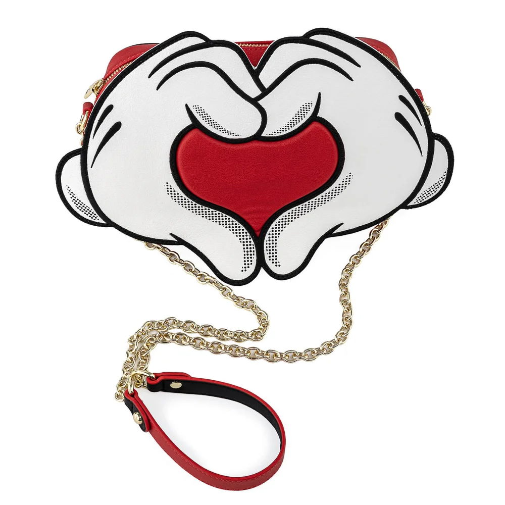 Loungefly Disney Mickey and Minnie Mouse Heart Hands Crossbody Bag Image 1