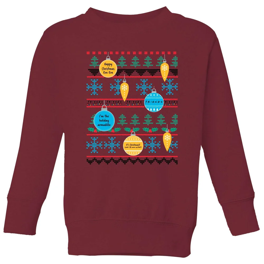 Friends Baubles Kids' Sweatshirt - Burgundy - 3-4 Years Image 1