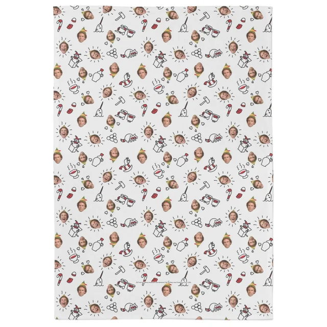 Elf Buddy Faces Tea Towel