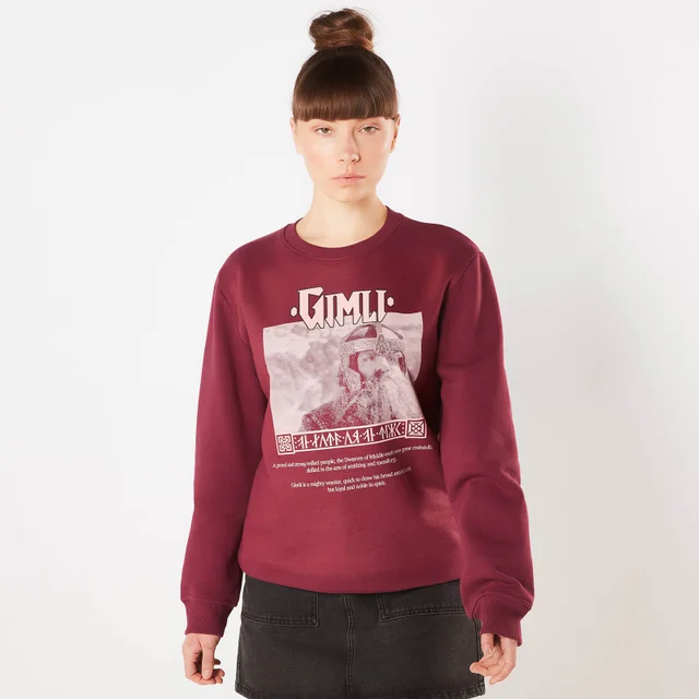 Lord Of The Rings Gimli Lord Of The Glittering Rocks Sweatshirt - Burgundy