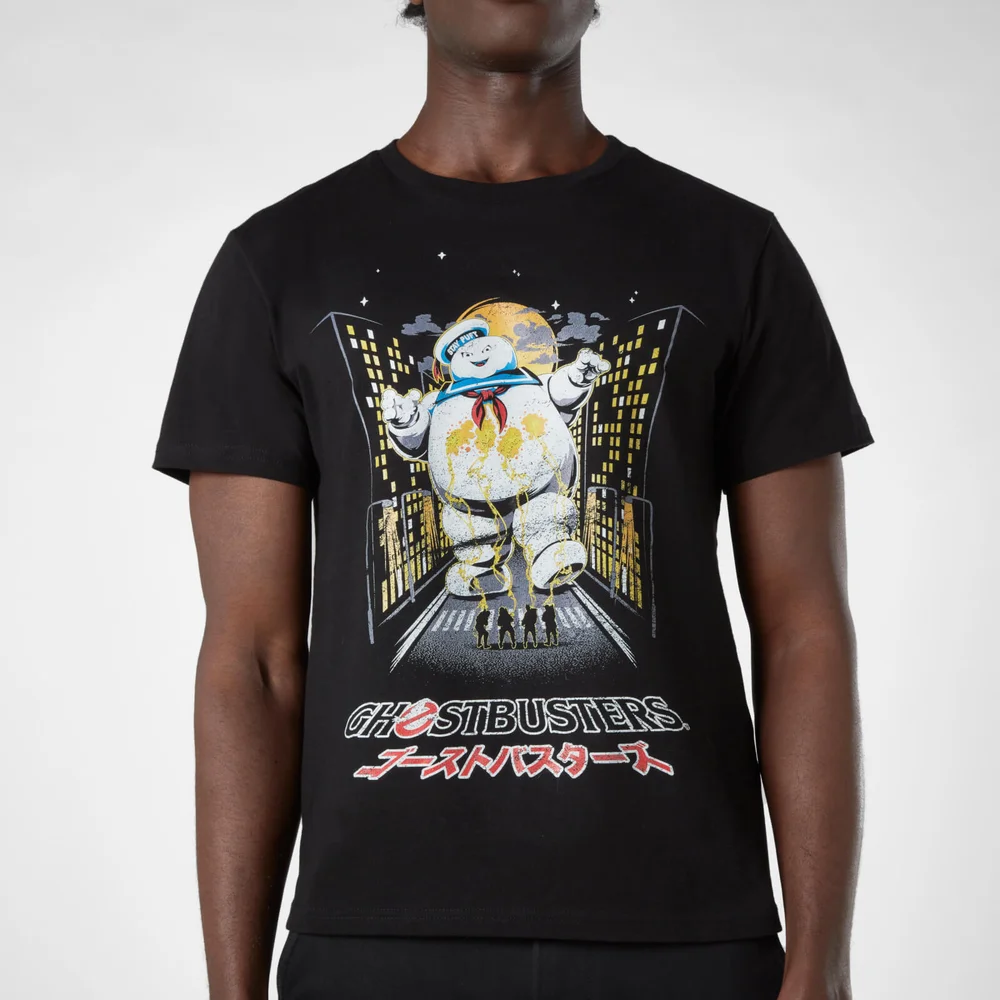 Ghostbusters Stay Puft Kanji Attack Men's T-Shirt - Black - S Image 1