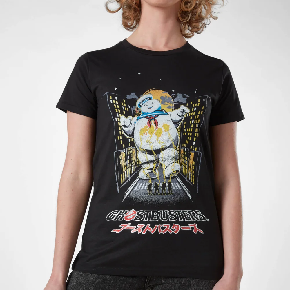 Ghostbusters Stay Puft Kanji Attack Women's T-Shirt - Black - XS Image 1