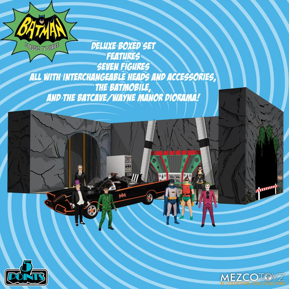 Mezco Batman (1966) 5 Points Deluxe Box Set Image 1