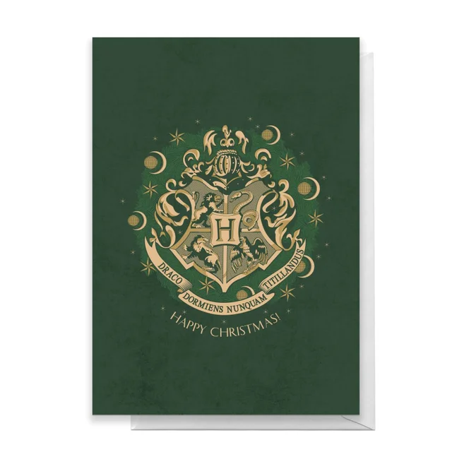 Harry Potter Crest Happy Christmas Greetings Card
