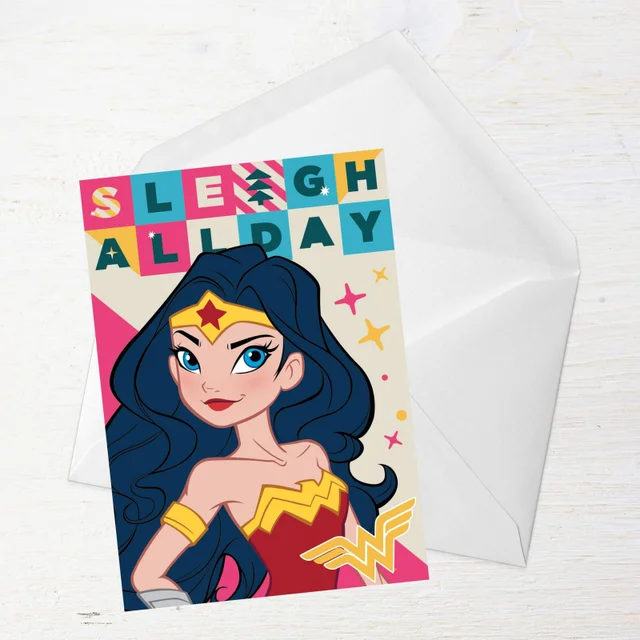Wonder Woman Sleigh All Day Greetings Card