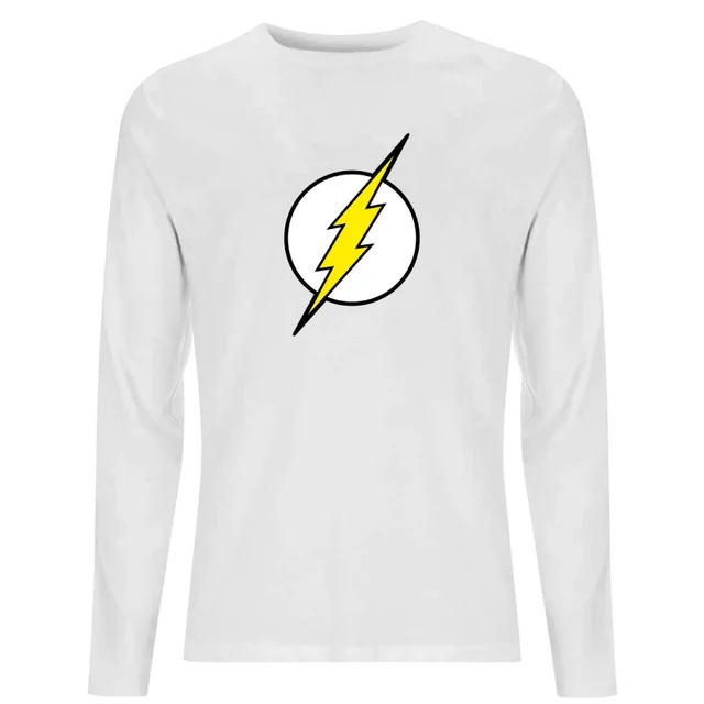 DC Justice League Core Flash Logo Unisex Long Sleeve T-Shirt - White