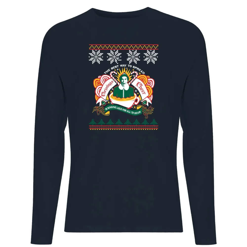 Christmas Cheer Unisex Long Sleeve T-Shirt - Navy - S Image 1