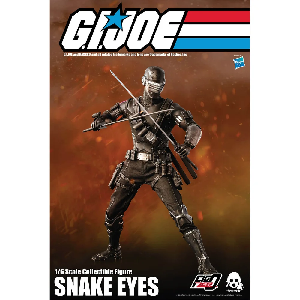 ThreeZero G.I. Joe FigZero 1:6 Scale Collectible Figure - Snake Eyes Image 1