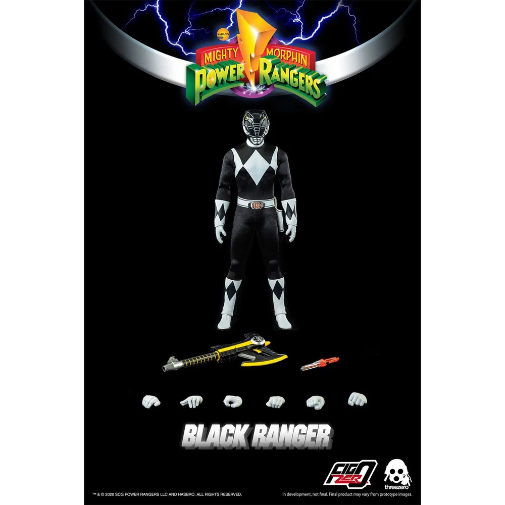 ThreeZero Power Rangers Black Ranger 1:6 Scale Figure Image 1