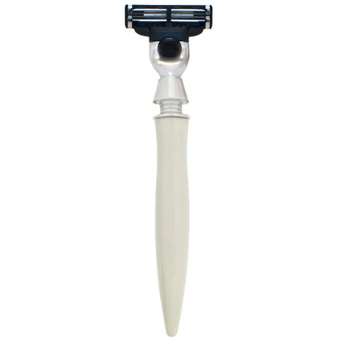 eShave 3 Blade Razor Plastic Handle White - Nickel Image 1