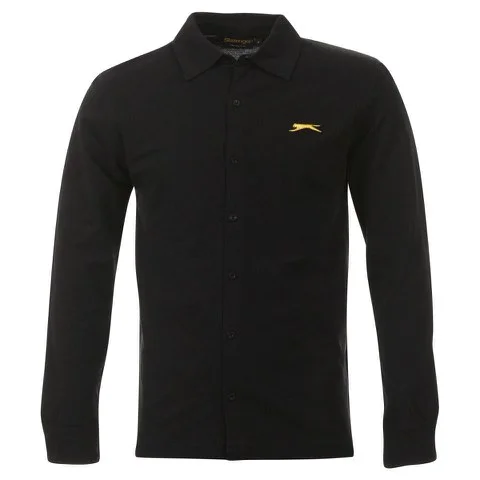Slazenger Men's Cabin L/S Polo Shirt - Black - S - Black Image 1