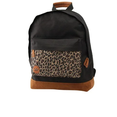Mi-Pac Leopard Print Pocket Backpack - Black Image 1
