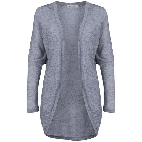 Moku Women's Melange Knitted Cardigan - Blue - S-M - Blue Image 1
