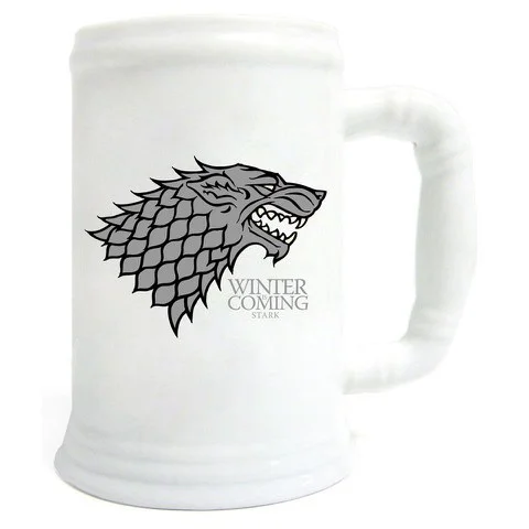 Game Of Thrones Winter Is Coming White Stein Image 1