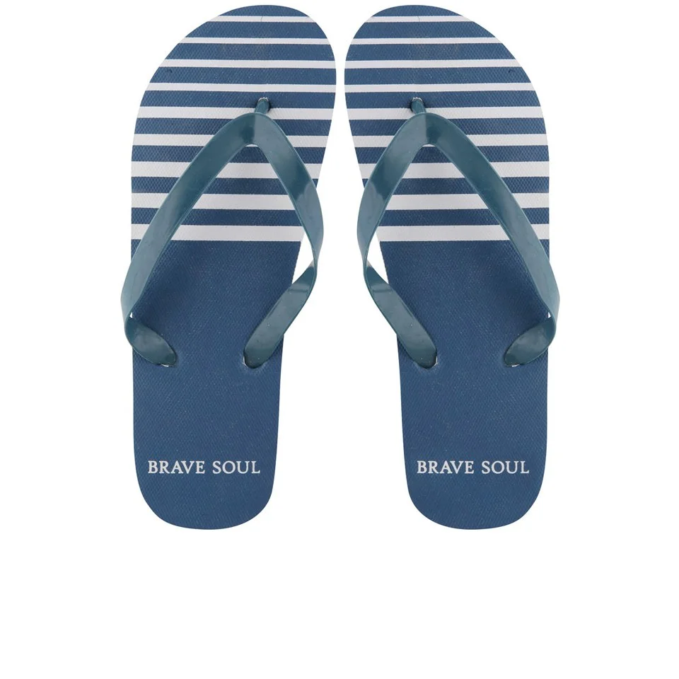 Brave Soul Men's Coast Flip Flops - Navy - 6/7 - Navy Image 1