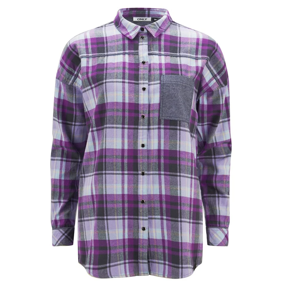 ONLY Women's Sade Check Shirt - Silver Pink - XS - Pink Image 1