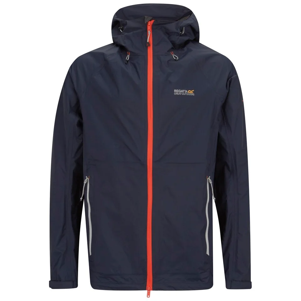 Regatta Men's Point 214 Vaporspeed Isotex 10000 Water Repellent Jacket - Navy/Magma - S - Blue Image 1