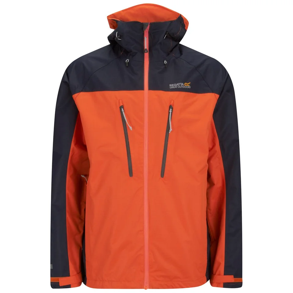 Regatta Men's Point 214 All Peaks Isotex 15000 Waterproof Jacket - Magma/Navy - S - Orange Image 1