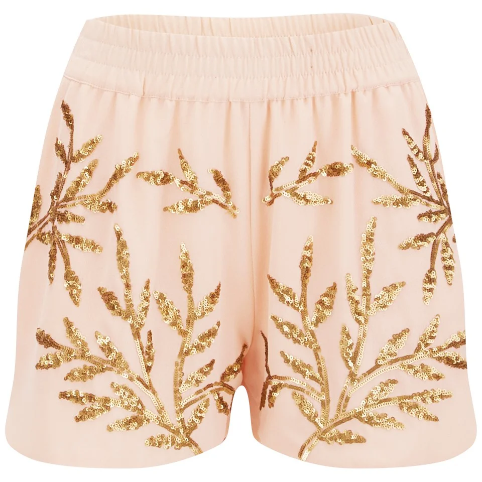 Vero Moda Women's Leola Beaded Shorts - Tropical Peach - XS/UK 8 - Orange Image 1