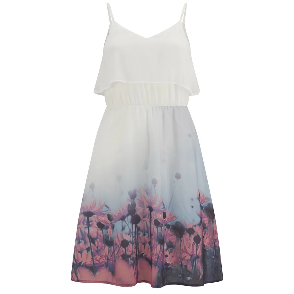 Vero Moda Women's Daisy Floral Dress - Tropical Peach - XS/UK 8 - Multi Image 1