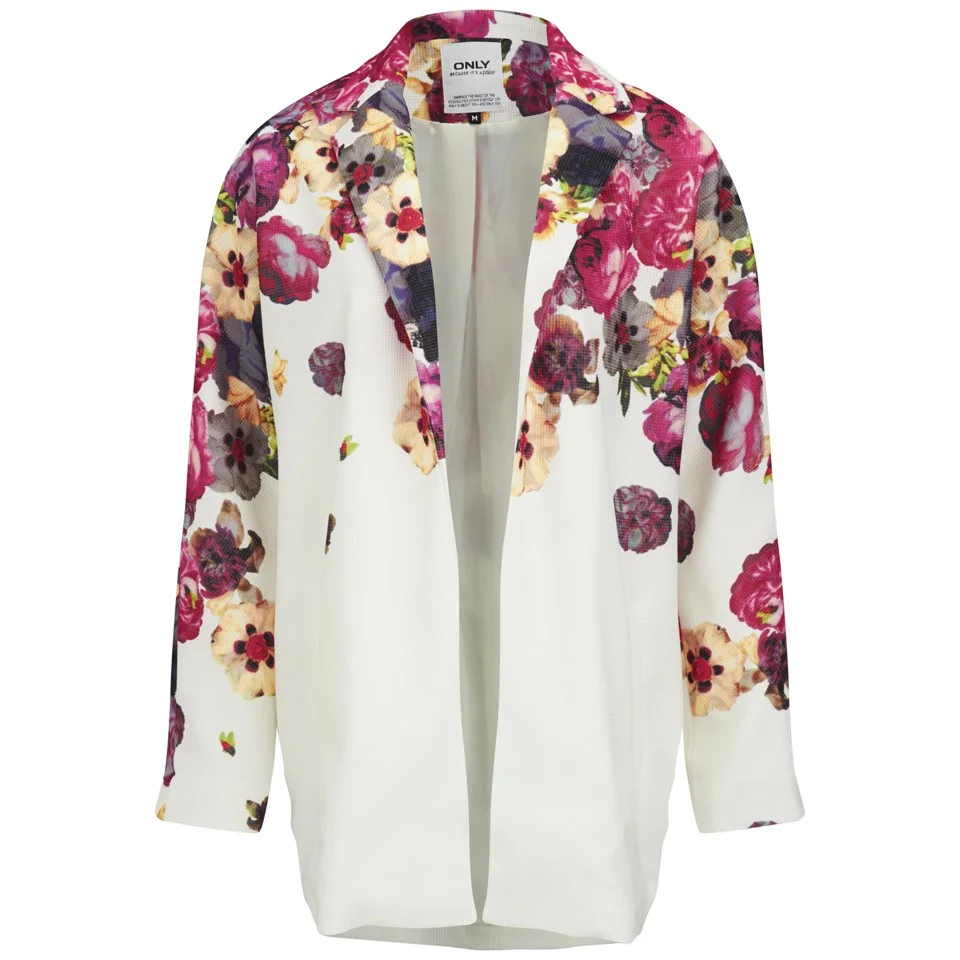 ONLY Women's Elaine Floral Spring Coat - Cloud Dancer - XS/UK 6 - Multi Image 1