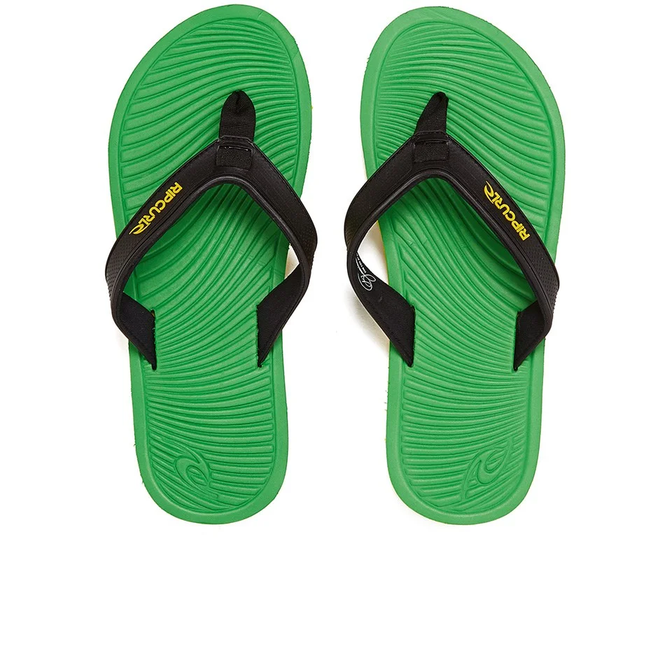 Rip Curl Men's The Ten Gabriel Medina Signature Pro Flip Flops - Green/Black - UK 7 - Green Image 1