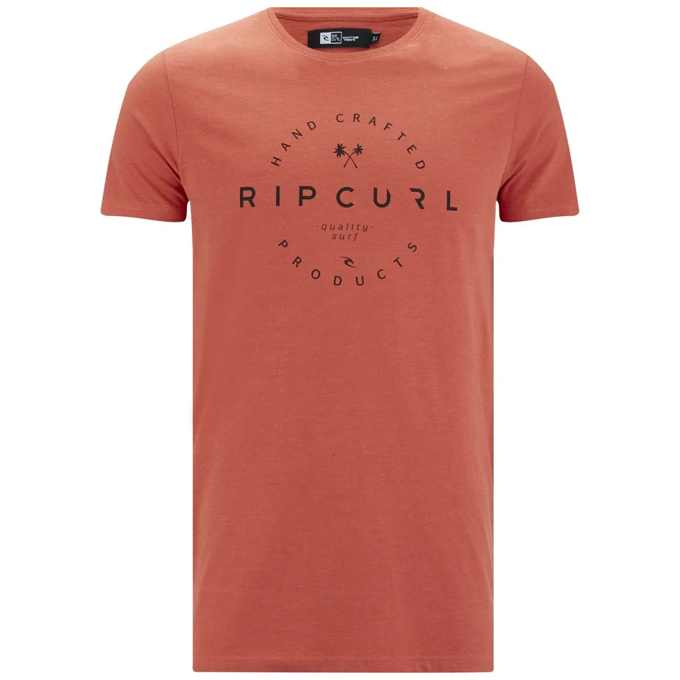 Rip Curl Men's Zinc Print Slim Fit T-Shirt - Hot Coral Marl - S - Coral Image 1