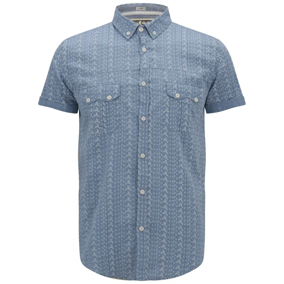 Soul Star Men's Ms Marcy Printed Shirt - Mid Blue - S - Blue Image 1