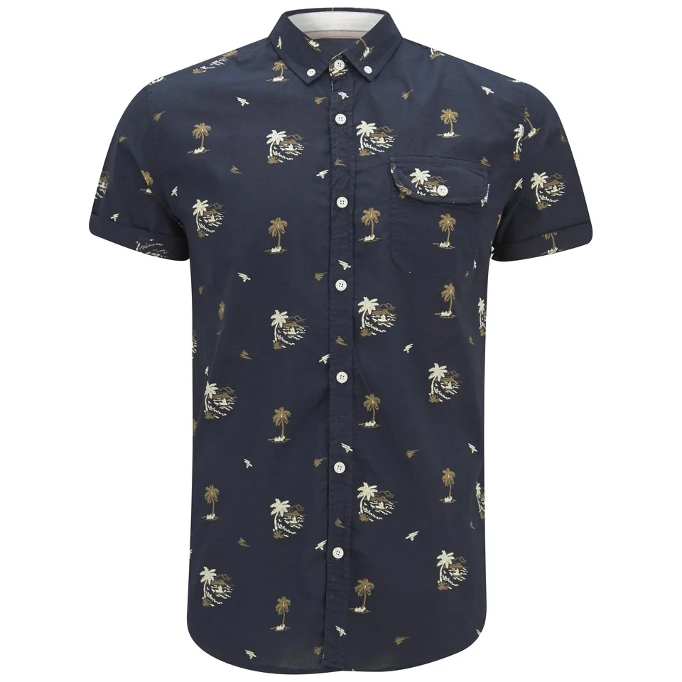 Soul Star Men's Ms Hula 9 Printed Shirt - Navy - S - Blue Image 1