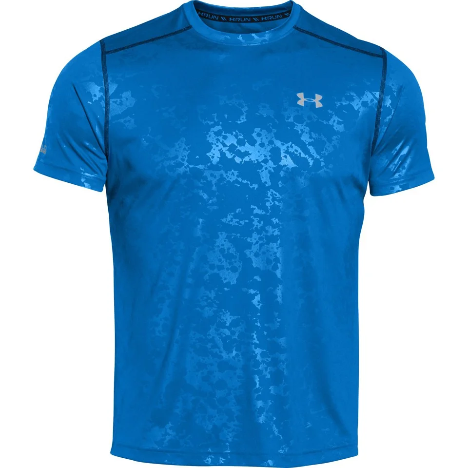Under Armour Men's Coldblack Short Sleeve Running T-Shirt - Blue Jet/Reflective - S - Blue Image 1