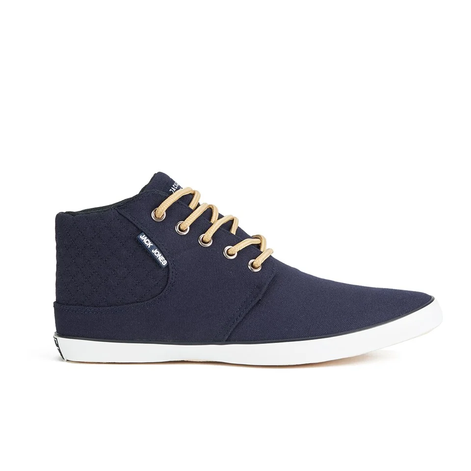 Jack & Jones Men's Vertu Canvas Mid Trainers - Navy - UK 6 - Blue Image 1