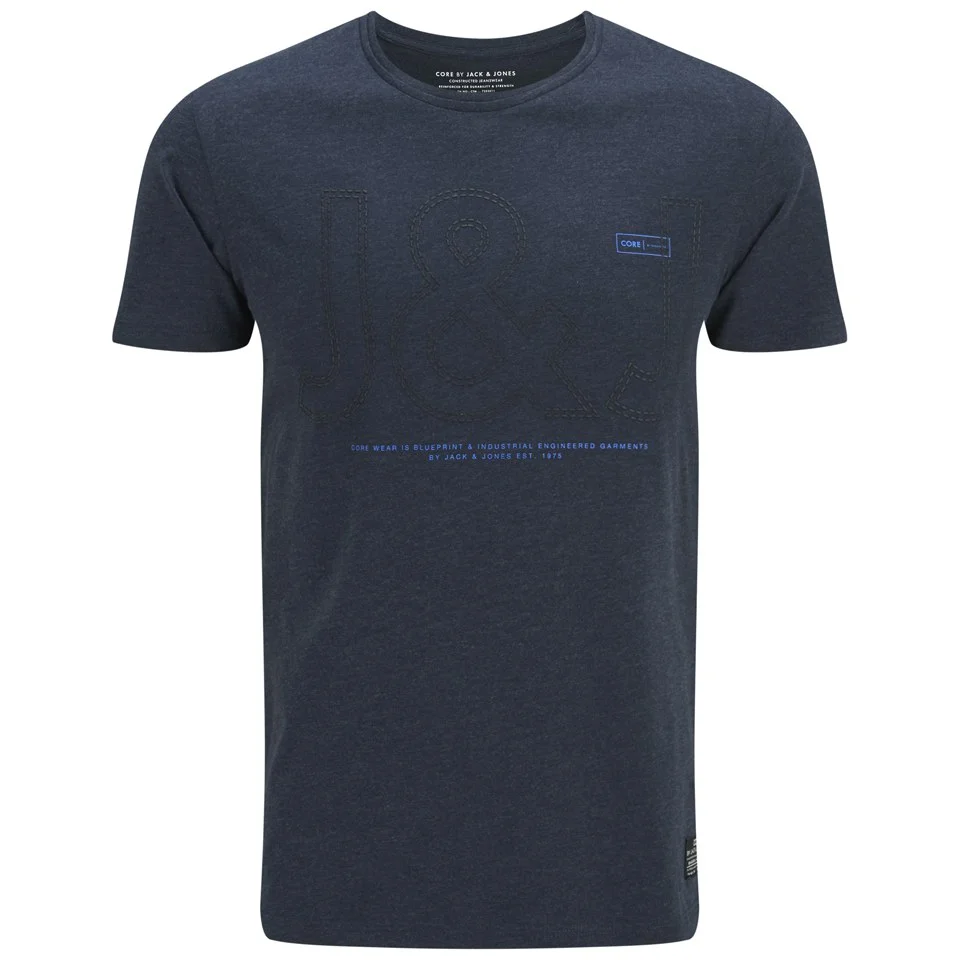 Jack & Jones Men's Construct T-Shirt - Dress Blue - S - Blue Image 1