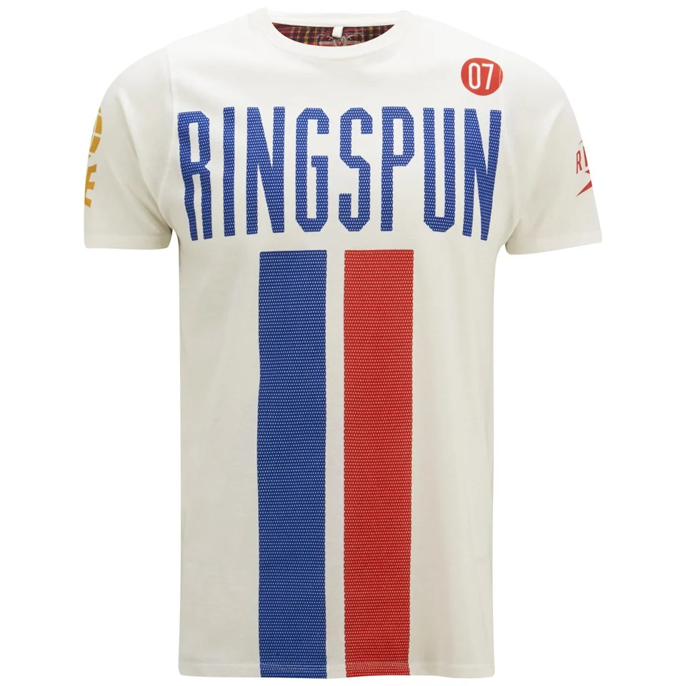 Ringspun Men's Daytona Printed T-Shirt - Off White - S - Cream Image 1
