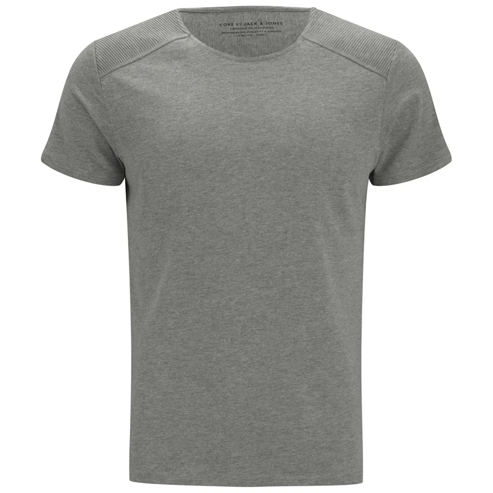 Jack & Jones Men's Ribbed Shoulder Detail Road T-Shirt - Grey - S - Grey Image 1
