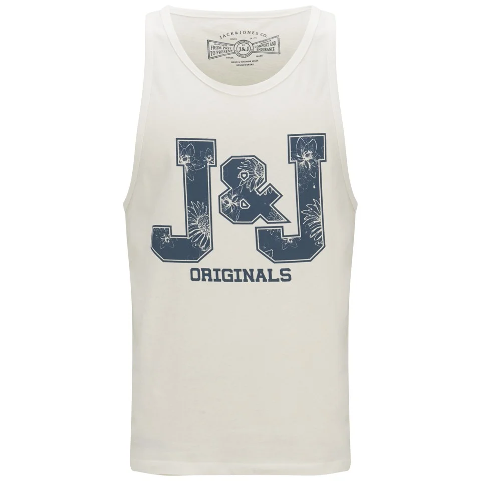 Jack & Jones Originals Men's JJ Branded Pre Tank Top - White - S - White Image 1