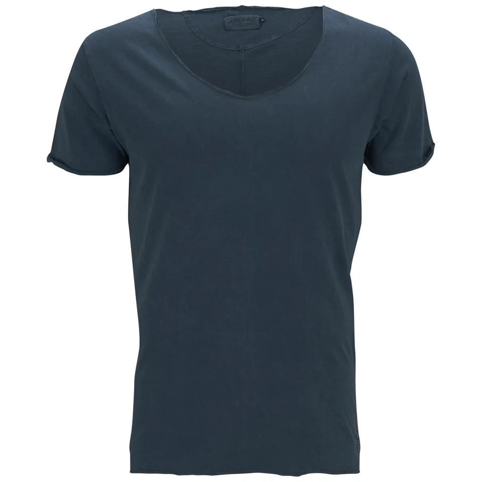 Jack & Jones Originals Men's Scooped Neck Corner T-Shirt - Bering Sea - S - Blue Image 1