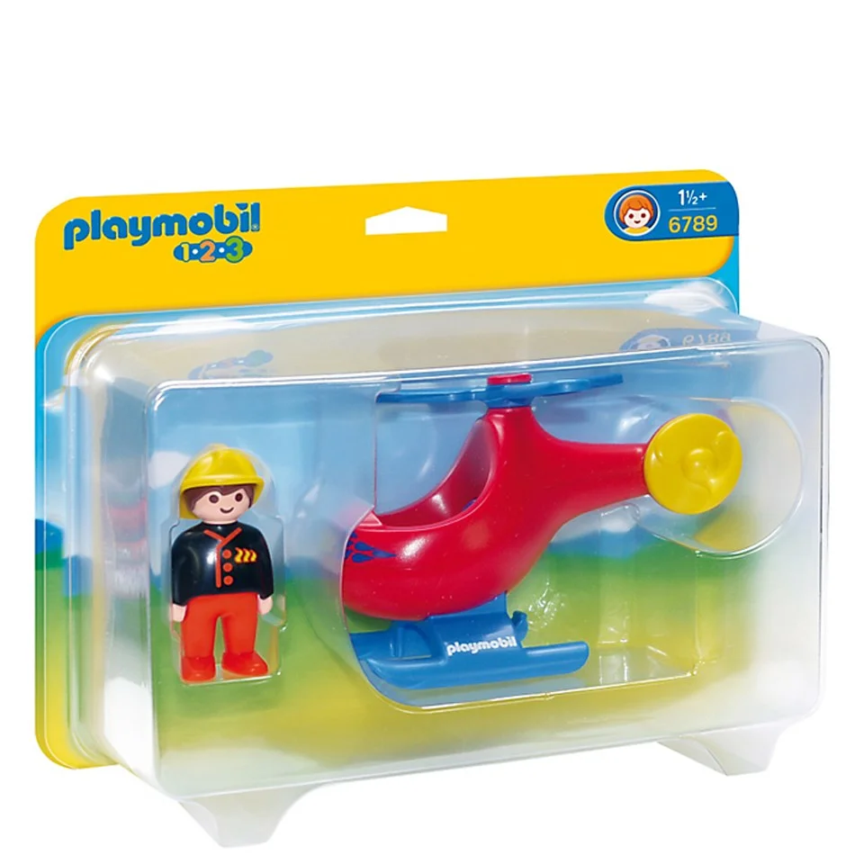 Playmobil 1.2.3 Fire Rescue Helicopter (6789) Image 1
