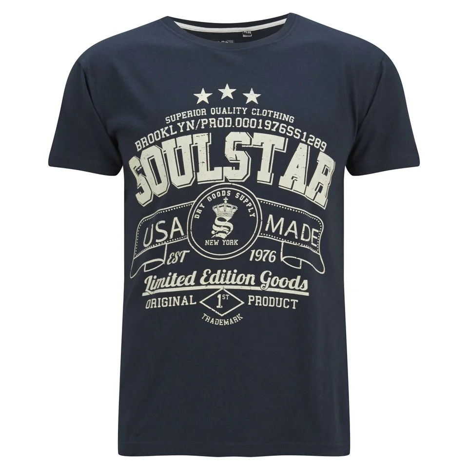 Soul Star Men's Garland T-Shirt - Navy - S - Blue Image 1