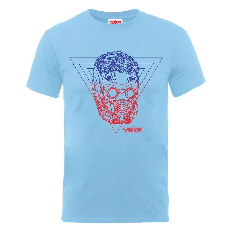 Marvel Guardians of the Galaxy Men's Star-Lord Colour Sketch T-Shirt - Sky - S - Blue Image 1