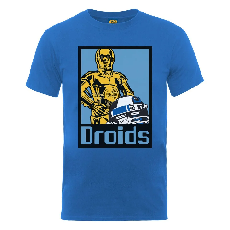 Star Wars Men's Droids Art Poster T-Shirt - Royal - S - Blue Image 1