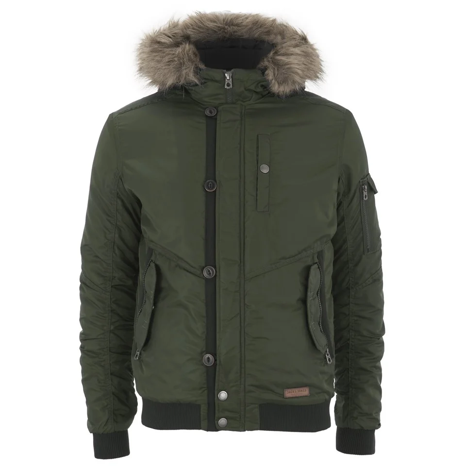 Jack & Jones Men's Originals Rob Bomber Jacket - Forest Night - L - Green Image 1